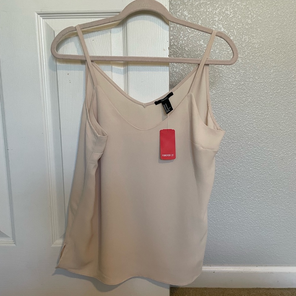 Forever 21 Woven Cami Tank Top - medium - beige